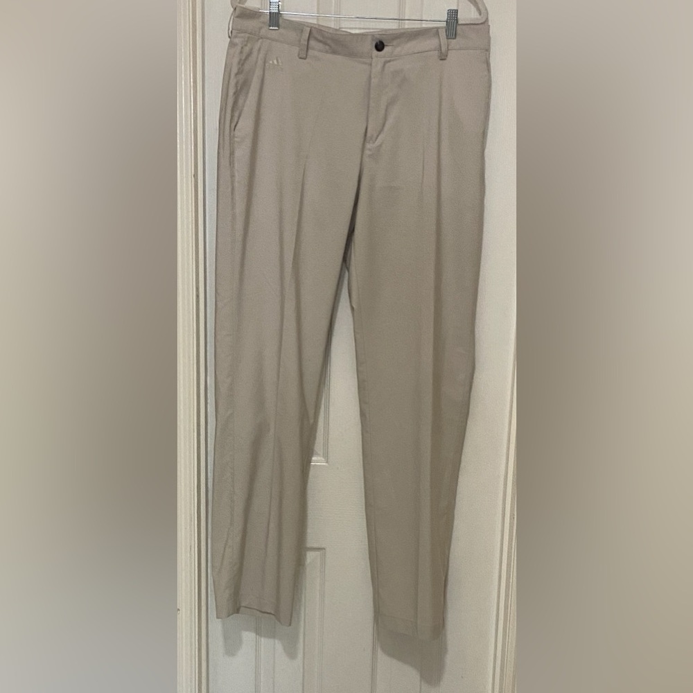 ADIDAS MEN’s CLIMA-LITE Khaki Chinos;34X34;Tall;Soft non wrinkle fabric;LOVE!